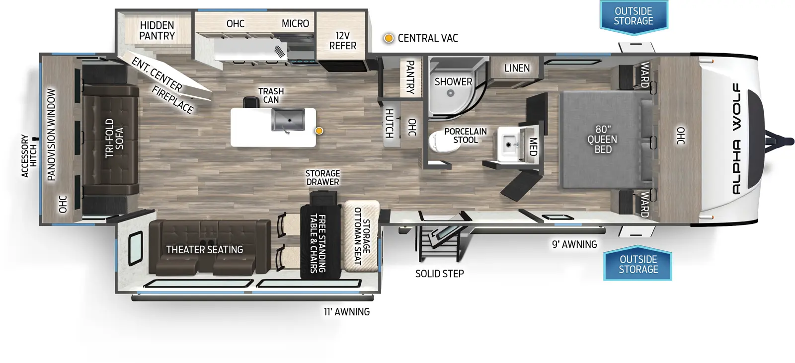 Alpha Wolf 26RL Floorplan